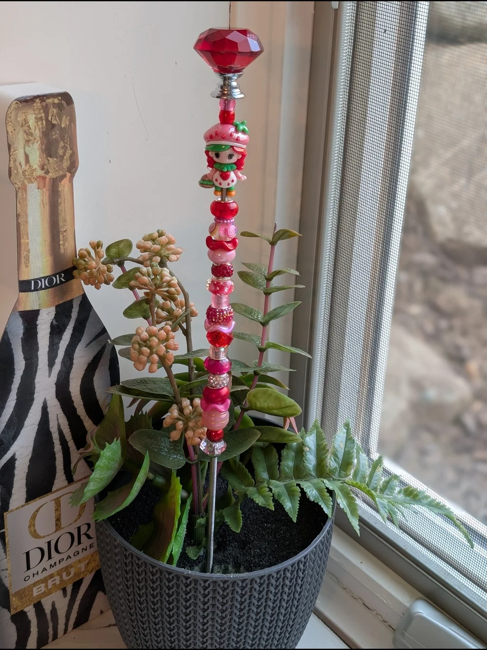 Hand Made Fairy Wand/Plant/Garden Stake W/Strawberry Shortcake 🍓